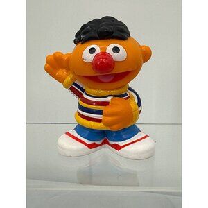 Vintage Y2K Sesame Street Ernie PVC Figure Waving Ernie Cake Topper